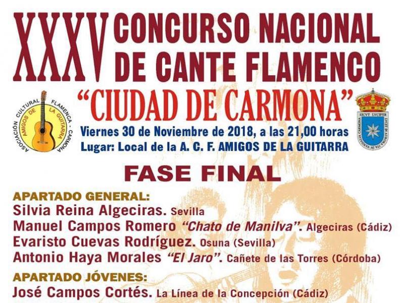 2018 Concurso Nacional de Cante Flamenco ‘Ciudad de Carmona’