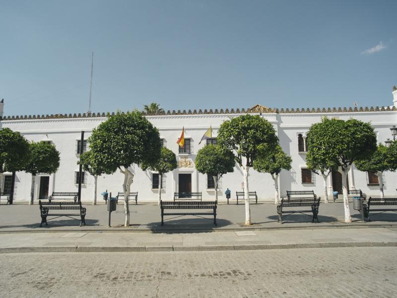 Olivares. Fachada vista de frente del Palacio del Conde-Duque de Olivares