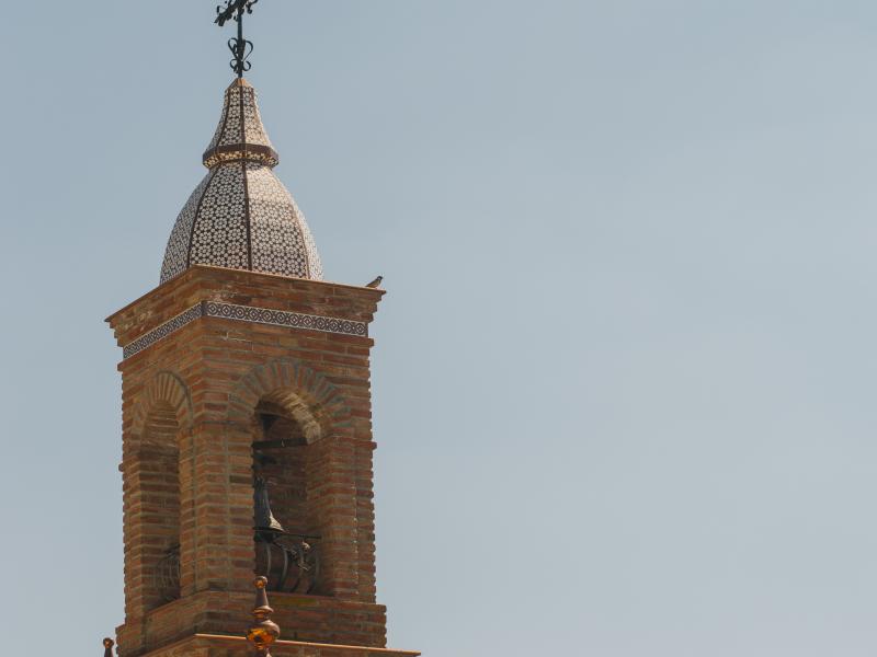 El Saucejo. Campanario de la Ermita de la Inmaculada en la aldea de Mezquitilla
