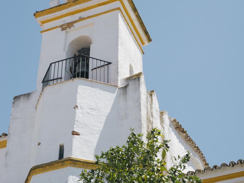 El Garrobo. Vista desde abajo del campanario de la iglesia