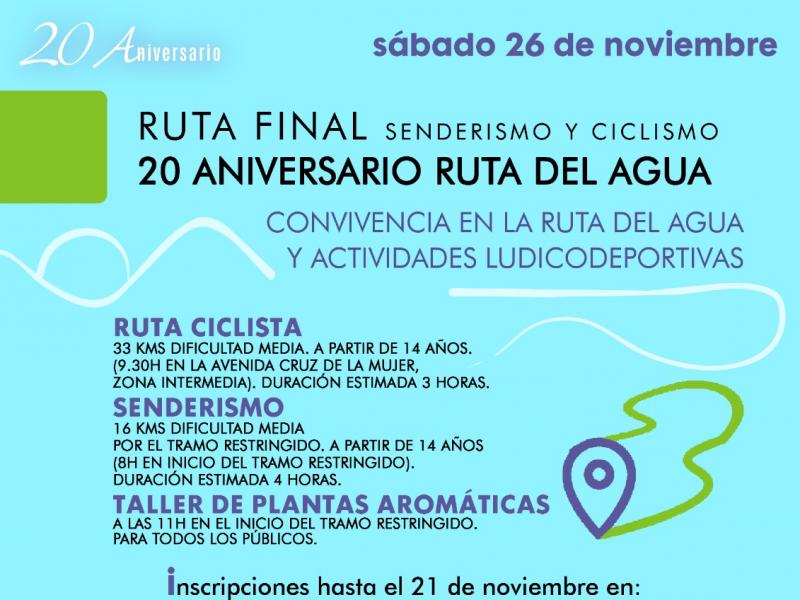 Ruta final de senderismo y ciclismo por el ‘20 aniversario Ruta del Agua de Guillena’